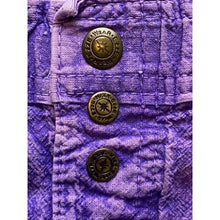 Load image into Gallery viewer, Vintage EZZEWEAR Pants Womens Small Purple Acid Wash Capri Snap Front Casual