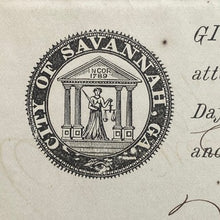 Load image into Gallery viewer, Antique 1893 Disorderly Conduct Judgement Court Paper Savanah GA Ephemera