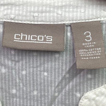 Load image into Gallery viewer, Chicos Blouse Womens Extra Large White Swiss Dot Lace Beachy Coastal Mature