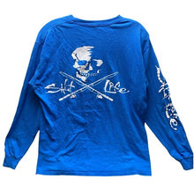 Load image into Gallery viewer, Salt Life Shirt Mens Medium Fishing Long Sleeve Hit Skull Graphic Pocket Blue