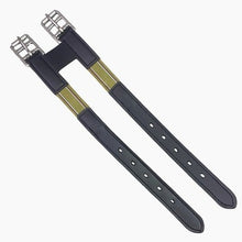 Load image into Gallery viewer, SIE Equestrian Stirrup Leathers Black Leather Silver Buckle Equestrian Gear