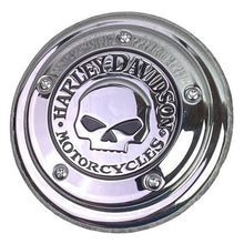 Load image into Gallery viewer, Harley Davidson Horn Cover Chrome Skull Motorcycle Accessory 5-Hole Flat