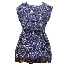 Load image into Gallery viewer, Gap Dress Womens Medium Navy Dress with Tie Polka Dot Print Lined Navy & Ivory