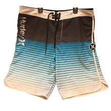 Load image into Gallery viewer, Hurley Shorts Mens Size 36 Surfing Board Spellout Logo Beach Stripe Drawstring