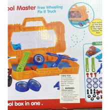 Load image into Gallery viewer, Semi-Truck Trailer Playset Lights Music Racecar Toy Toolbox Kids 3+ 36 Pieces