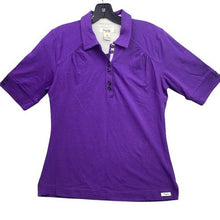 Load image into Gallery viewer, Trigelle Polo Shirt Women Medium Preppy Academia Office Career Button Detail