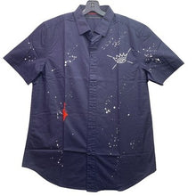 Load image into Gallery viewer, Sean John Shirt Mens Medium Embroidered Preppy Academia Splatter AOP Hip Hop