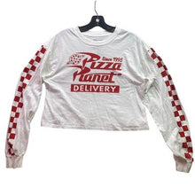 Load image into Gallery viewer, Disney Pizza Planet Womens Medium Toy Story Spell Out Checkerboard Cropped