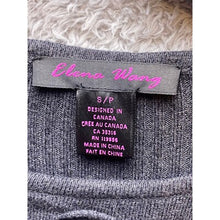 Load image into Gallery viewer, Elena Wang Dress Womens Small Charcoal Gray Angora Viscose Cutout Knit Polka Dot