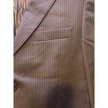 Load image into Gallery viewer, Luigi Buratti Sport Coat Mens 42R Black Pinstripe Blazer Italy Super 130's