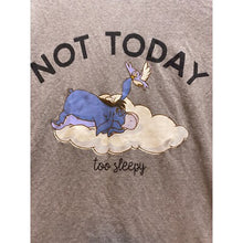 Load image into Gallery viewer, Eeyore Shirt Womens Extra Small Disney Spellout Not Today Too Sleepy Gray