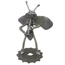 Load image into Gallery viewer, Bee Metal Art Sculpture Steampunk Nuts Bolts Figure Clarinet Collectible
