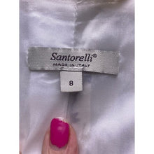 Load image into Gallery viewer, Santorelli Blazer Womens Size 8 Italy Black Beige Flax Career Mature Long Suit