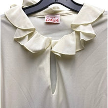 Load image into Gallery viewer, Vtg It's A Lehigh Dress Womens Extra Large Ivory Union Pearl Keyhole Gothic 46"