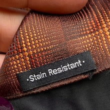 Load image into Gallery viewer, Van Heusen Necktie Mens Silk Brown Orange Plaid Stain Resistant Career