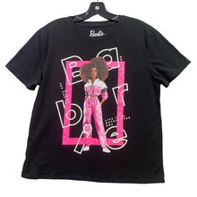 Load image into Gallery viewer, Barbie Shirt Womens Extra Large Black Pink Everyday Spell Out AOP Streetwear