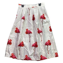 Load image into Gallery viewer, Flamingo Skirt Womens Extra Large AOP Festival Cocktail Preppy Academia Career
