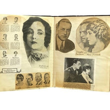 Load image into Gallery viewer, Vintage Scrapbook Movie Stars Charles Lindbergh Mary Pickford Garbo Valentino