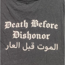 Load image into Gallery viewer, Death Before Dishonor Shirt Mens 2XL Black Skull Armed Forces Spell Out Gothcore