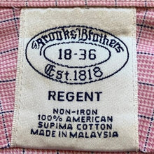 Load image into Gallery viewer, Brooks Brothers Shirt Mens 18-36 Regent Pink Checkered Dress Acadmia Preppy