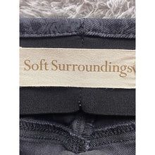 Load image into Gallery viewer, Soft Surroundings Pull On Pants Womens Medium Tile Print Stretch Comfy Black AOP