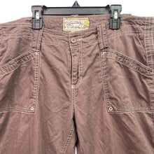 Load image into Gallery viewer, Organic Cotton Pants Womens 12 Tan Capri Convertible Beachy Costal Preppy