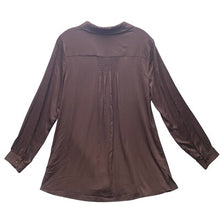 Load image into Gallery viewer, Soft Surroundings Blouse Womens Medium Brown Flowy Mature Button Down Academia