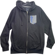 Load image into Gallery viewer, Anime Attack on Titan Sweatshirt Mens Medium Hooded Full Zip Grunge Streetwear