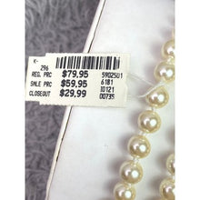 Load image into Gallery viewer, Von Maur Deltah Pearl Necklace 36 Inch 8MM Cream Cocktail Festival NWT