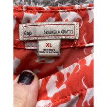 Load image into Gallery viewer, Gap Shirt Dress Womens Extra Large Cat AOP Casual Short Sleeve Coral Summer