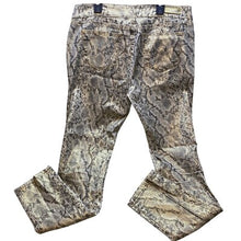 Load image into Gallery viewer, Grace in LA Pants Womens 30 Snakeskin Jeans Gold Metallic Stretch Festival