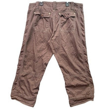 Load image into Gallery viewer, Organic Cotton Pants Womens 12 Tan Capri Convertible Beachy Costal Preppy