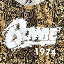 Load image into Gallery viewer, Prince Peter X David Bowie Shirt Womens Medium Snakeskin Grunge Crop Punk Rock
