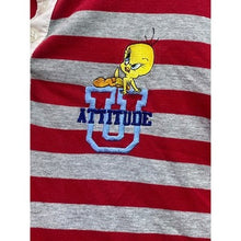 Load image into Gallery viewer, Looney Tunes Shirt Womens 3XL Tweety Bird Striped Embroidered Mature Everyday