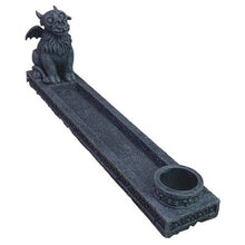 Load image into Gallery viewer, Gargoyle Incense Holder Burner Black Resin Fantasy Gothic Home Decor Desk Accent