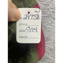 Load image into Gallery viewer, SQZ Shorts Womens 13/14 Olive Green Red Nylon Embroidered Dragon Athleisure