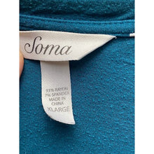 Load image into Gallery viewer, Soma Shirt Womens Extra Large Teal Green Polka Dot Ruffle Hem Top Oversized