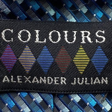 Load image into Gallery viewer, Alexander Julian Colours Necktie Mens Blue Geometric