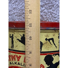 Load image into Gallery viewer, Vintage New Era Potato Chips Advertising Tin Can Nicolay Dancey Art Deco Red Lid