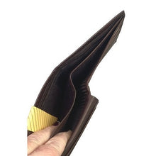 Load image into Gallery viewer, Genuine Leather Bi Fold Wallet Dark Brown Hand Crafted Zipper Coin Pocket