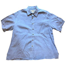 Load image into Gallery viewer, Island Republic Shirt Mens Extra Large Blue Silk Button Down Short Sleeve