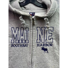 Load image into Gallery viewer, Maine Boothbay Harbor Hoodie Mens Small Full Zip Spell Out Preppy Academia