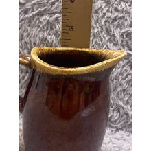 Load image into Gallery viewer, Vintage Hull Creamer Pitcher Oven Proof Brown Drip Glaze Syrup 4.5"