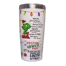 Load image into Gallery viewer, The Grinch Tumbler 20oz Stainless Steel Insulated Travel Mug Cup Lid NEW