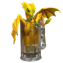 Load image into Gallery viewer, Pacific Giftware Yellow Dragon in Beer Mug Figurine 13120 Fantasy Collectible 7"