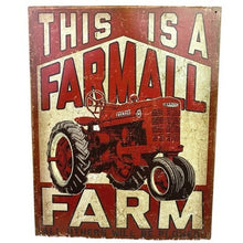 Load image into Gallery viewer, Farmall Tractor Metal Sign Wall Decor Red Farm Life Rustic Garage Man Cave Art