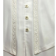 Load image into Gallery viewer, Vintage Hosanna Design Blouse Womens Medium White Layered Office Career Mature