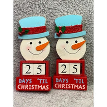 Load image into Gallery viewer, Wooden Snowman Countdown Calendar 25 Days Till Christmas Holiday Decor