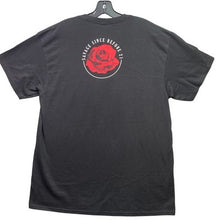 Load image into Gallery viewer, Savage Shirt Mens Large Black Spell Out Rose Grunge Everyday Streetwear