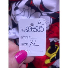 Load image into Gallery viewer, Mickey & Minnie Mouse Shirt Womens Extra Large AOP Spell Out Sleeve Hit Cropped